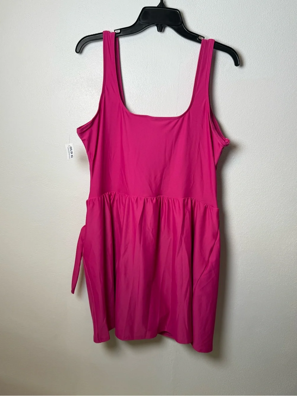 Old Navy Bright Fuchsia One-Piece Swim Dress with Side Tie